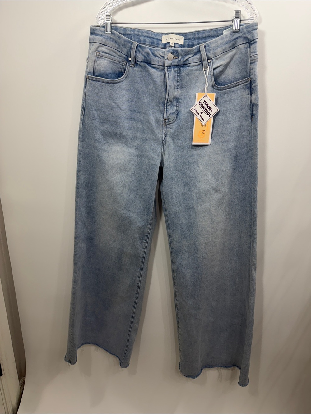 Risen jeans wide leg light wash tummy control size 2X.NWT.